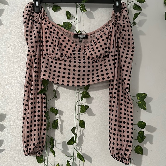 ASOS Petite Tops - ASOS Misguided polka dot mesh top. 2nd photo from ASOS for better description.
